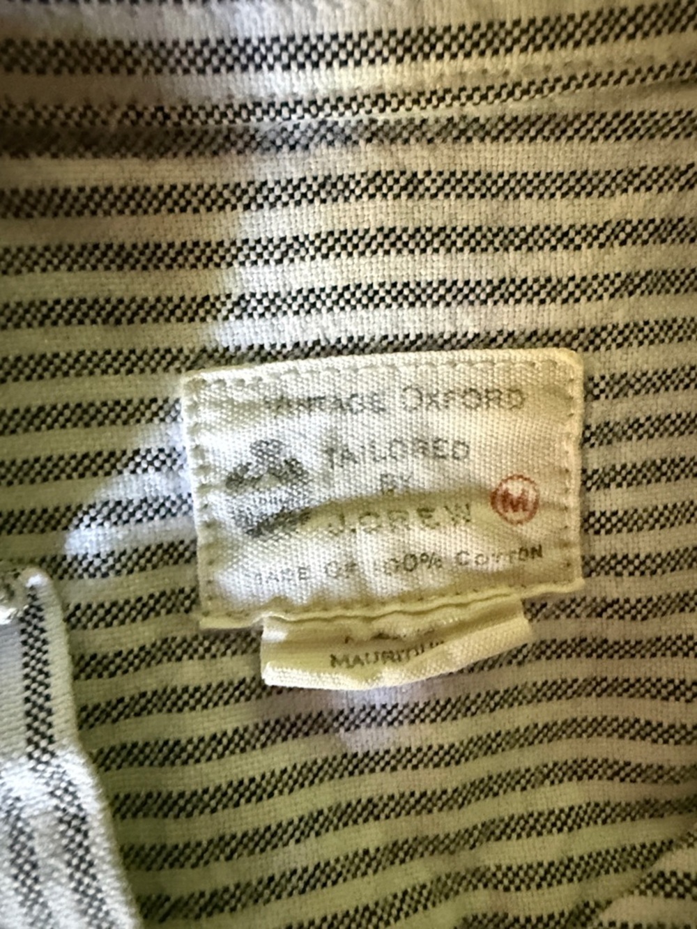 J Crew Vintage Oxford Men's Light Blue and White Striped Button-Down Shirt - Picture 2 of 4
